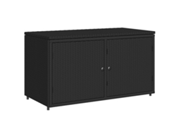 Armário de Exterior VIDAXL Vime Pe Preto (110x55x60,5 cm)