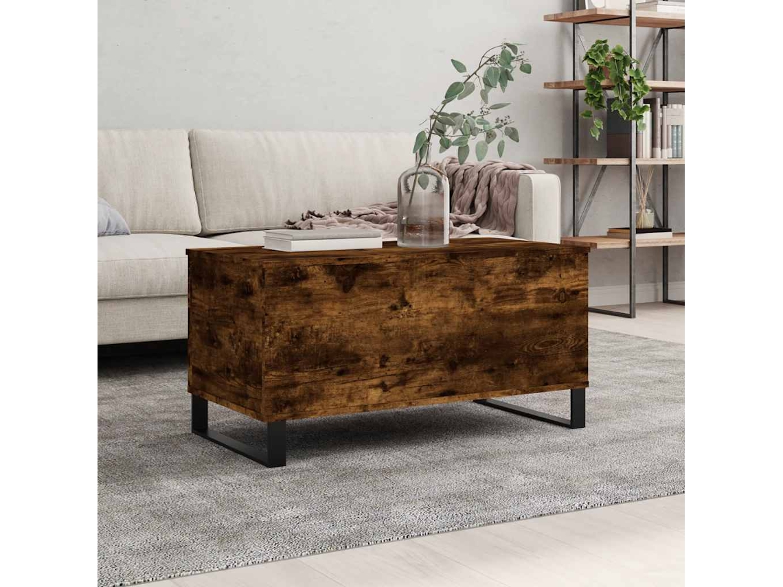Vidaxl Mesa De Centro 90x44,5x45 Cm Derivados Madeira Carvalho Fumado