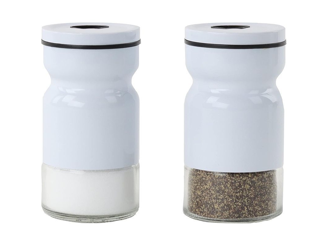 Conjunto de 2 Condimenteiros de Vidro e Metal S/MARCA