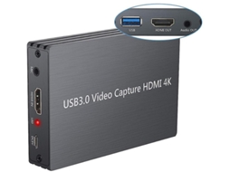 Placa De Captura Hdmi 4k Captura De Jogo, Vídeo Hd 1080p, Usb 3.0, Gravação De Vídeo Ao Vivo, Saída Hdmi, Entrada De Microfone Preto Yizhood