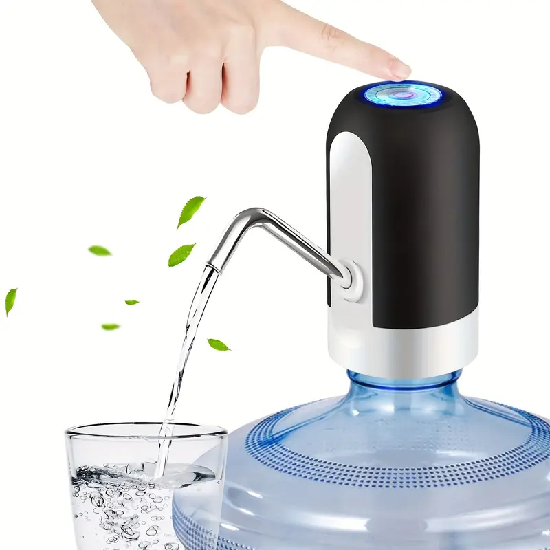 Bomba De Água Elétrica, Dispositivo Automático De Pressão De Água Recarregável Via Usb Para Bebedouros Domésticos (preta)