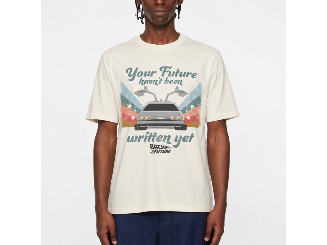 Rockinstone Back To The Future Movie Your Future Solid Natural Adult T-shirt Size:xxl