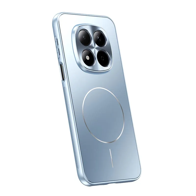 (azul, Redmi Note 15 Pro) Capa Protetora Magnética Para Celular Com Textura De Cd Em Metal, À Prova De Choque E Com Acabamento Fosco.