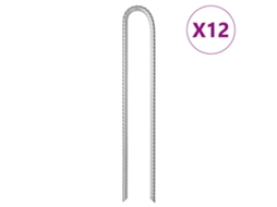 Vidaxl Estacas P/ Tenda 12 Pcs Forma De U 37 Cm Ø10 Mm Aço Galvanizado