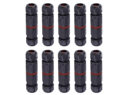 10pcs Conector Elétrico 3pin Ip68 À Prova D'água Para Cabos 0.5mm²~2.0mm² Plug Socket Externo