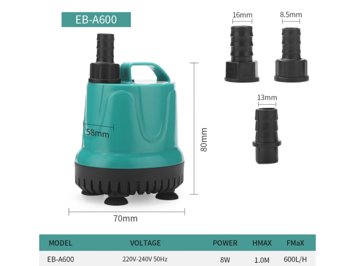 Bomba Submersível, Bomba Silenciosa Com Filtro De Fundo, Bomba De Substituição Para Água Limpa Slowmoose (eb A600 8w, Modelo Padrão Nacional)