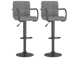 Bar Stool, Bar Stools Vidaxl Cinzeto Veludo (n/a)