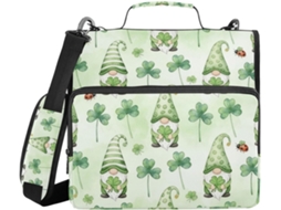 Pasta Clover Gnome Com 3 Argolas, Zíper Reforçado E Alça, Portfólio Com Vários Bolsos O Ensino Médio