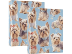 Massa De 3 Argolas Com Capa De Saco, Yorkshire Terrier Estampa Chic 1, 5 Polegadas, Pacote Com 200 Folhas