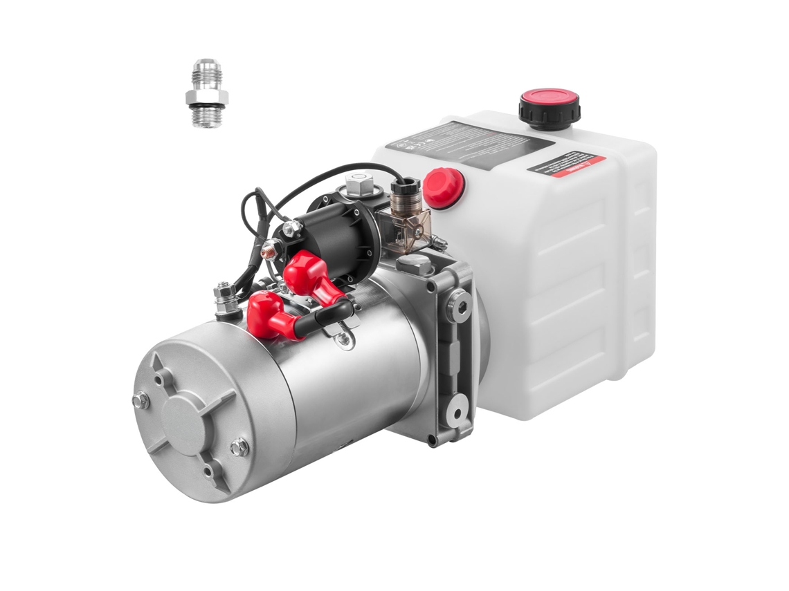 Bomba Hidráulica de Efeito Simples 4 Quartos 12 V Cc, Reboque Basculante com Vazão 3,4 L/min, Pressão Máxima Alívio 22 Mpa, para Elevação Veículos
