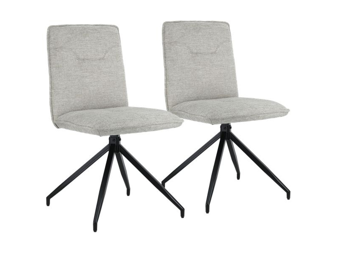 Conjunto de 2 Cadeiras de Tecido Areia Bege HAPPY GARDEN