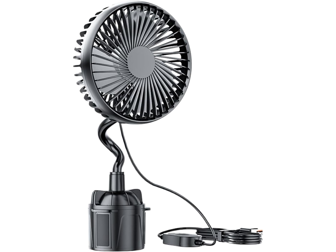 Ventilador Para Carro Porta Copos 12v 24v 3 Velocidades Recarregável