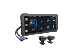 Dvr para Motos de 6,25 Polegadas com Carplay Sem Fios, Monitor Touchscreen À Prova de Água com Navegação Gps e Android Auto