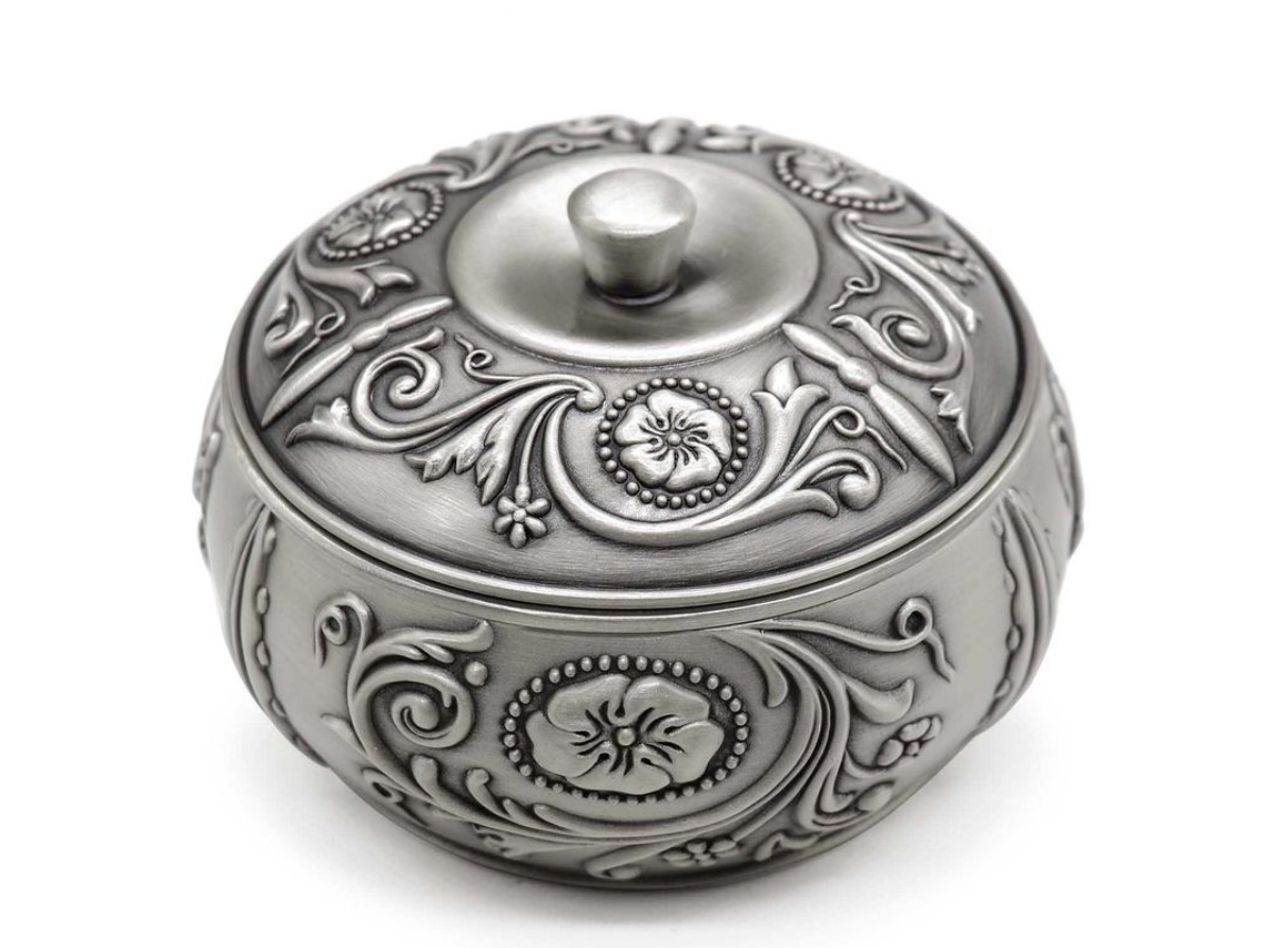 Cenicero de Mesa de Metal com Tampa, Design de Maçã S/MARCA