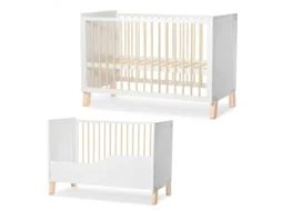 Berço de Madeira Kinderkraft NICO multifuncional com 3 níveis de altura, convertível em cama júnior 120x60 cm Branco