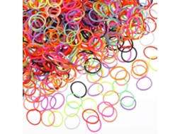 1000 Mini Elásticos De Borracha Macia Para Tranças De Cabelo Infantis (multicoloridos)