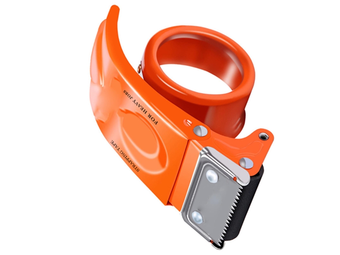 Dispensador de Fita Adesiva com Cortador de 6,0 Cm, Ferramenta de Corte e Vedação para Transporte, Laranja GOKOCO