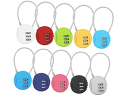 Conjunto De 10 Cadeados Liga Zinco Para Bagagem Com Corda, Cadeado