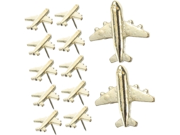 24-Pinos Metálicos em Formato Avião para Quadros Cortiça, Murais, Escritório, Escola, Casa, Decorativos, Duráveis