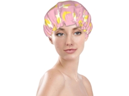Touca De Banho Feminina, Reutilizável, Impermeável, Dupla Camada, Com Elástico, Ideal Para Cabelos Longos, Touca De