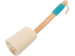 Escova De Banho Esfoliante Hemobllo Com Bucha Vegetal, Ferramenta De Limpeza Facial Para Uso Doméstico Com Cabo Madeira