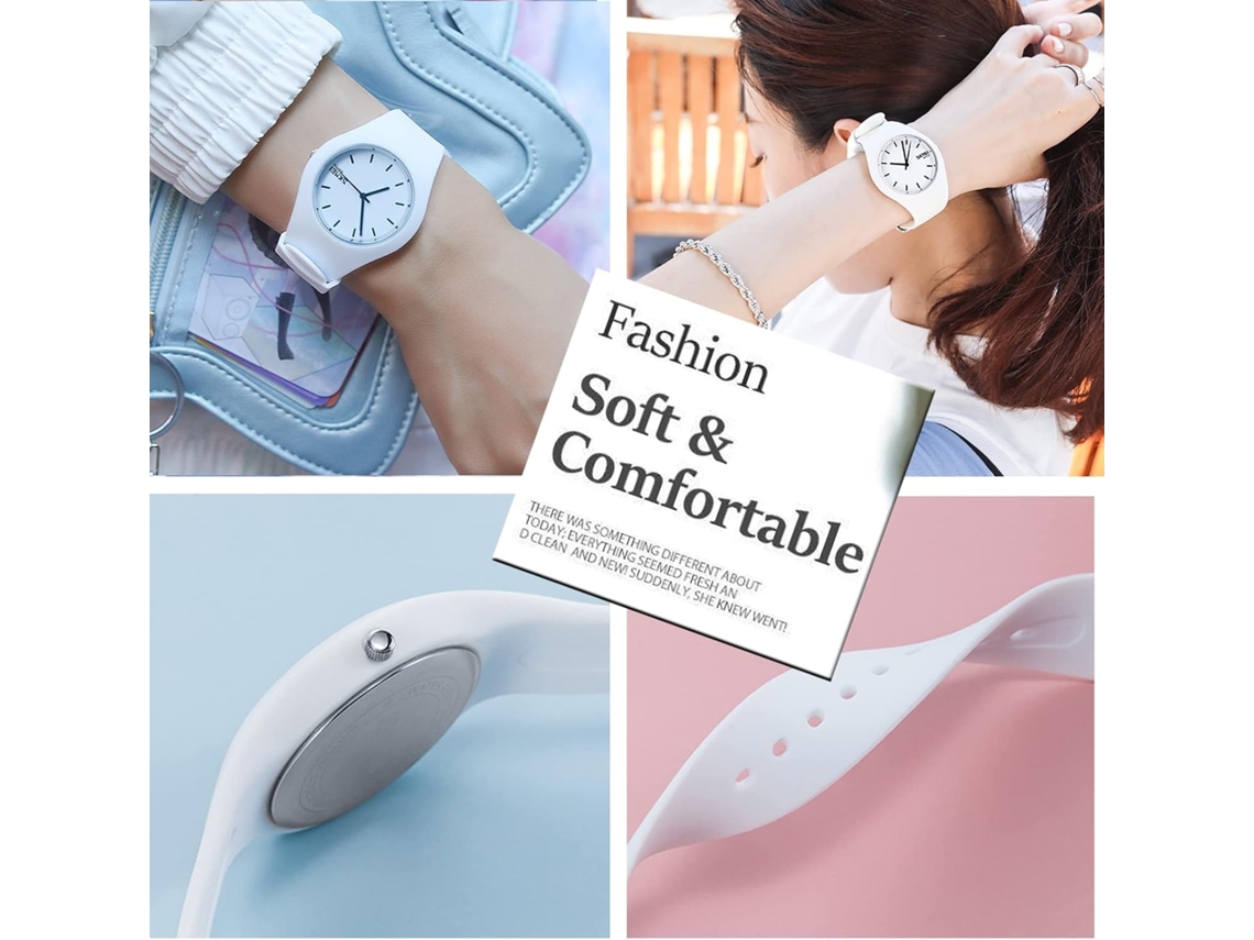 Lurelia Relógio Digital Feminino, Visor Digital, 40 Mm, 9 Mm, 8,5 Polegadas, Silicone, Resistente À Água 30m, Preto