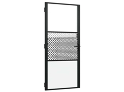 Conjunto 1 Porta De Vidro Vidaxl Preto Alumínio (93 X 3,5 X 201,5 Cm)