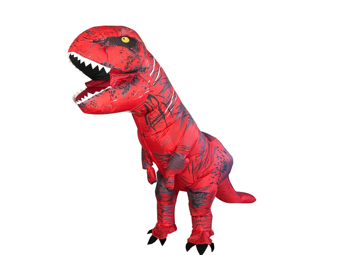 Fato Inflável Dinossauro T-rex Infantil 140cm - Vermelho - Eifson