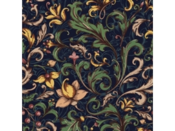 Papel De Parede Vintage Com Grande Flor De Crisântemo Removível Adesivo