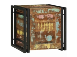 Conjunto 1 Caixa De Armazenamento Vidaxl Castanho Madeira Recuperada Maciça (40 X 40 X 40 Cm)