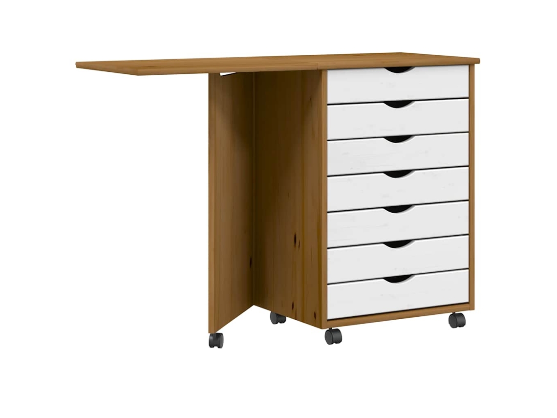 Rolling Cabinet, Rolling Cabinets Vidaxl Marrom Madeira De Pinho (n/a)