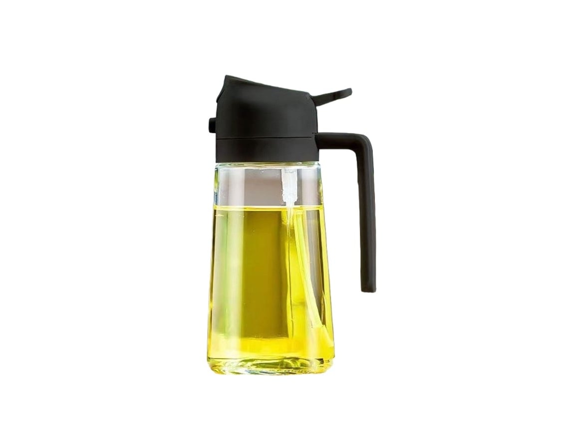 Frasco Spray Recarregável Para Óleo E Azeite, Em Vidro, 600 Ml, Preto, À Prova De Vazamentos