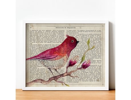 Pôster De Pássaro Rhapsberry Com Definição. Perda De Animais Com Texto E Definição. Design De Interiores Com Base Em Animais.