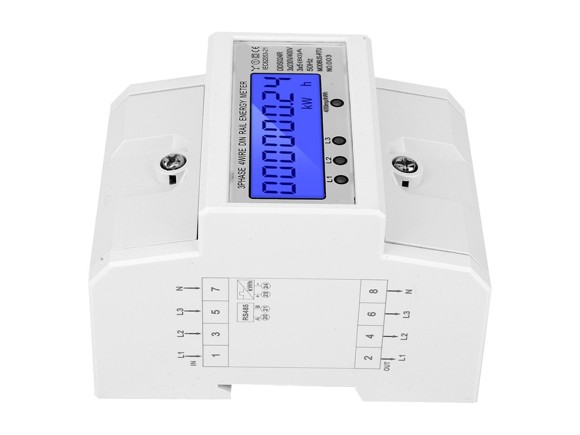 Laxiscreed Medidor De Consumo Trifásico Com 4 Fios, Display Lcd Retroiluminado E Comunicação Rs485