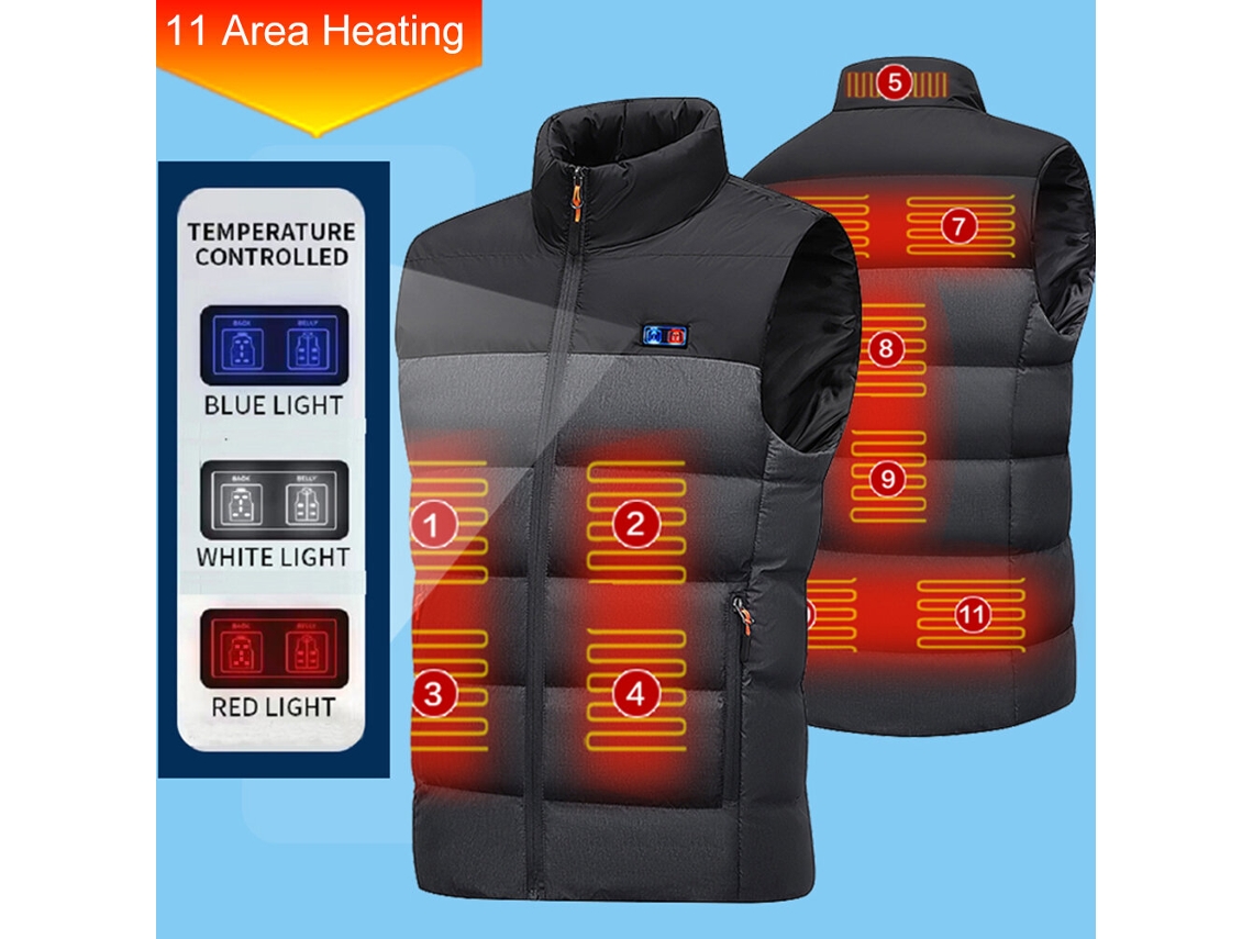 Xltengoo Hv-11 Colete Térmico 11 Áreas Jaqueta Masculina Aquecida Inverno Tática Elétrico Usb Corporal