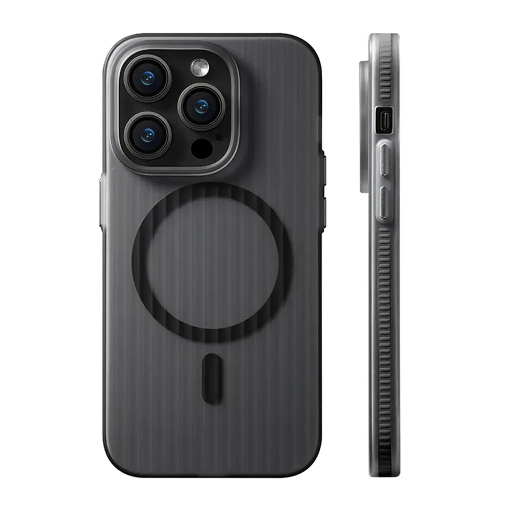 Capa Protetora Para Carregamento Sem Fio (iphone 16 Plus Preto), Antiderrapante, Com Acabamento Fosco Em Policarbonato Rígido.