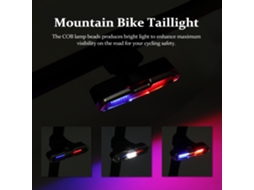 Luz De Bicicleta Traseira Recarregável Usb Led Luz De Capacete Com 6 Modos Ip43 Vermelho E Azul