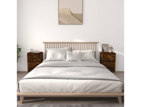 MAISON EXCLUSIVE Mesas de Cabeceira 2 Pcs 40X35X70 cm Cor Carvalho Fumado