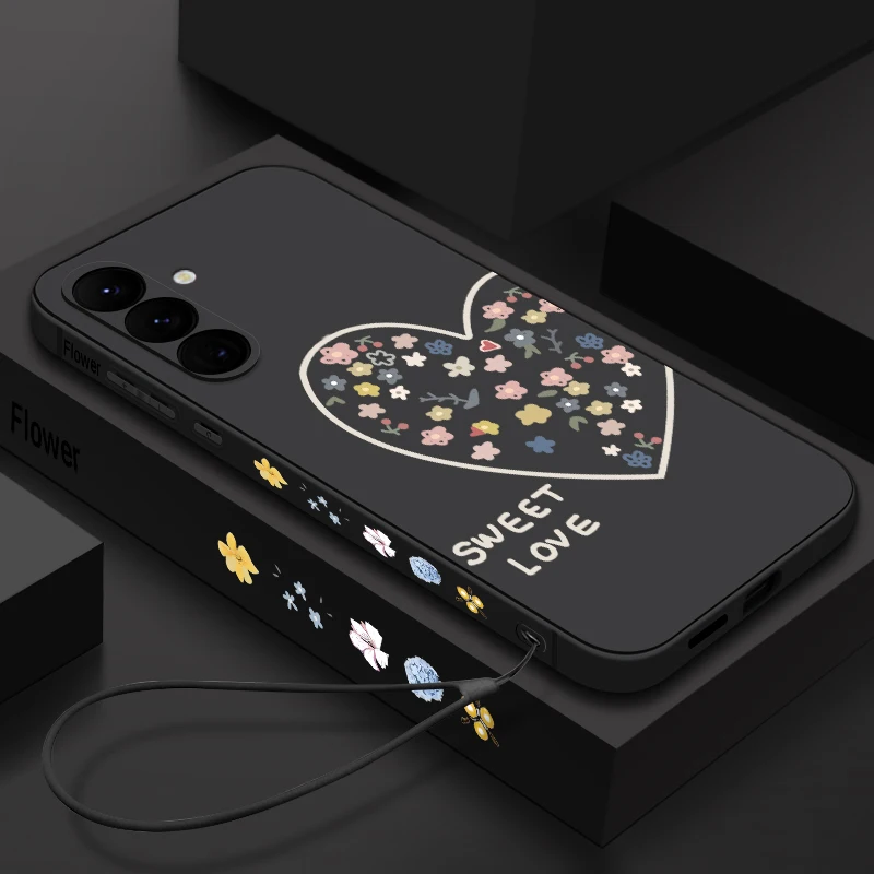 Capa Para Celular Galaxy A57 Com Estampa De Corações (cordão Preto)