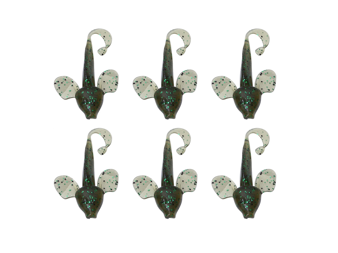 Salamander-shaped Lure (simulated Bait, Curly Tail Design) Fish-shaped Soft Worm 10cm 5.5g 5 Army Green 6pcs Pack