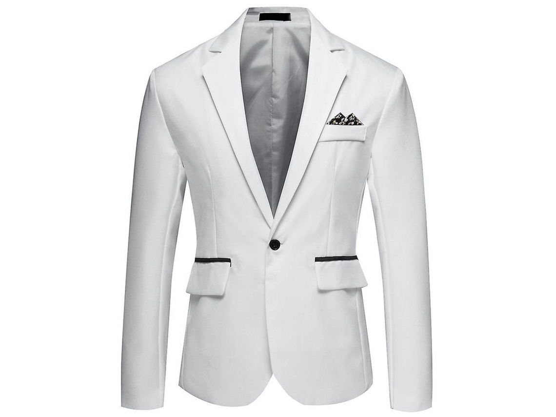 CHAQUETA CASUAL MYSTDIY com Botão Solitário e Solapa de Encaje, Estilo Slim Fit, Moderno e Juvenil