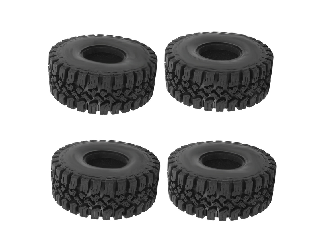 4 Pneus De Rc Crawler Para Scx10 Aro 1.9in Borracha Preta 120mm Diâmetro Adesão Boa 1/10 Rc Carro