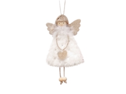 Laxiscreed Anjo De Coração Branco Com Estrela De Natal Para Decoração Festiva