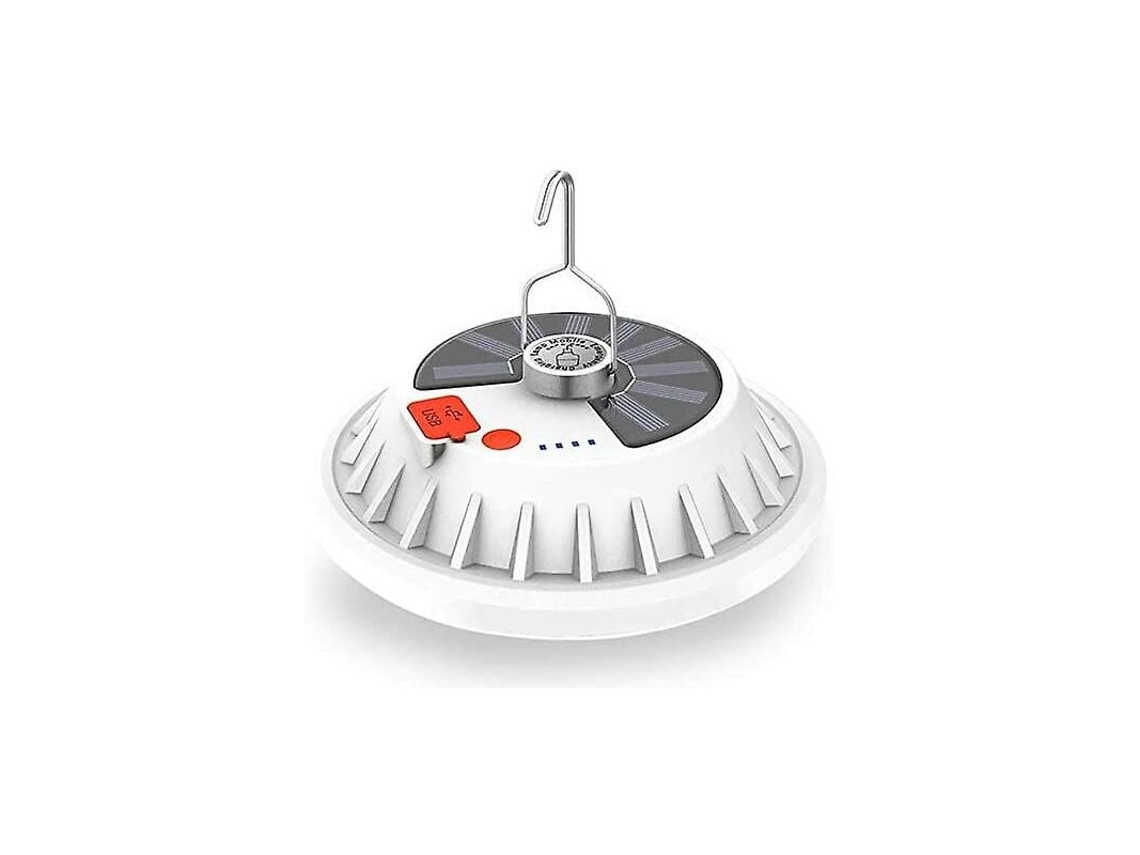 Lanterna Solar Portátil para Barraca de Camping 5 Modos de Iluminação Recarregável Por Usb com Saída para Banco de Potência À Prova D'Água.