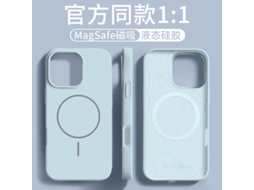 Capa De Silicone Líquido Magnético Para Iphone 17 Pro, Cor Azul Far Peak.