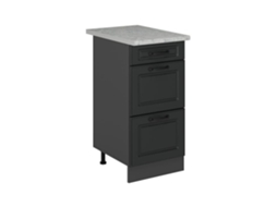 Móvel de cozinha R-Line, 40cm com gavetas, AP Mármore, Antracite campanha, Antracite VICCO