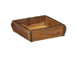 Vidaxl Tabuleiro Castanho 29 X 31 X 10 Cm Madeira Reforçada Sólida