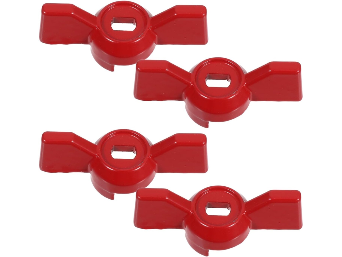Conjunto De 4 Válvulas De Esfera De Alumínio Para Torneira, Com Alça Vermelha, Fácil Instalação.