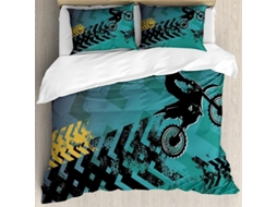 2026 edredón 3d Moto Dirt Bike Con Funda de Almohada Set Tela 100% Poliéster (queen)