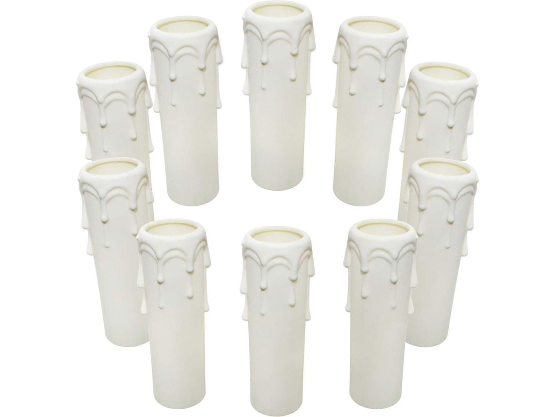 10 Peças De Tubos De Gotejamento De Velas De Plástico Branco De 30 Mm X 100 Mm Para Lustres E Luminárias De Parede G Olysi Shop